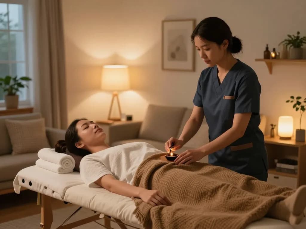 전문 치료사가 아늑한 집 환경에서 출장안마 서비스를 제공하고 있습니다.