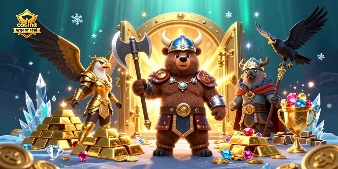 En jouant à casino en ligne argent réel, découvrez un ours viking et un aigle valkyrie entourés de trésors étincelants.
