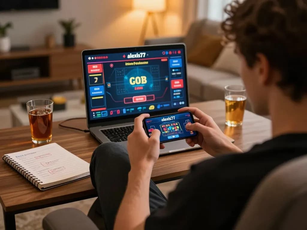 Enjoying thrilling live dealer blackjack on alexis77 platform in a cozy home setting.