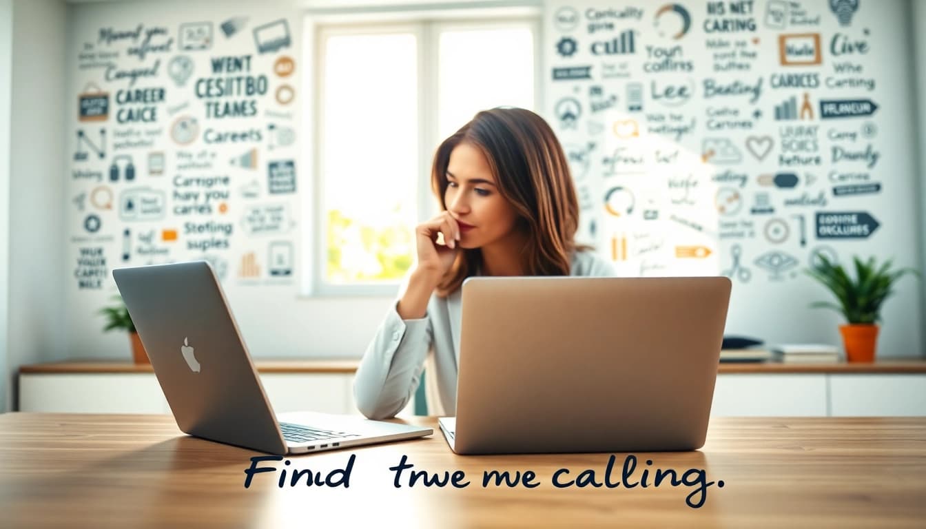 Explore how to find my true calling with a focused professional contemplating career choices.