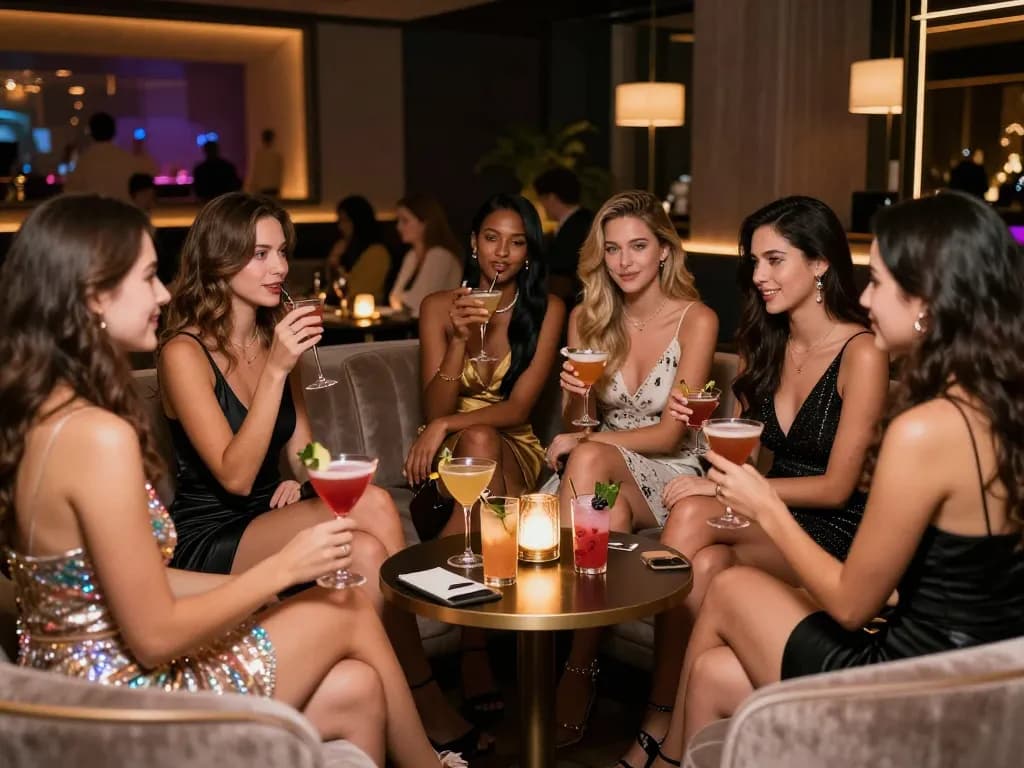 Experience 강남쩜오 nightlife in a luxurious private lounge with stylish decor and vibrant atmosphere.