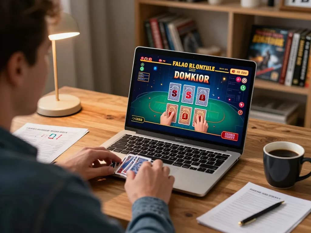 Engaging gameplay scene highlighting Canada online casinos reddit with a player at home playing blackjack.