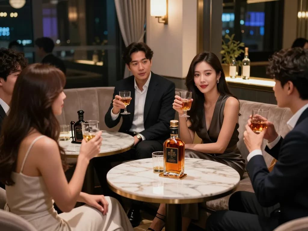 Experience the vibrant atmosphere of 강남쩜오 with stylish decor and elegant company.