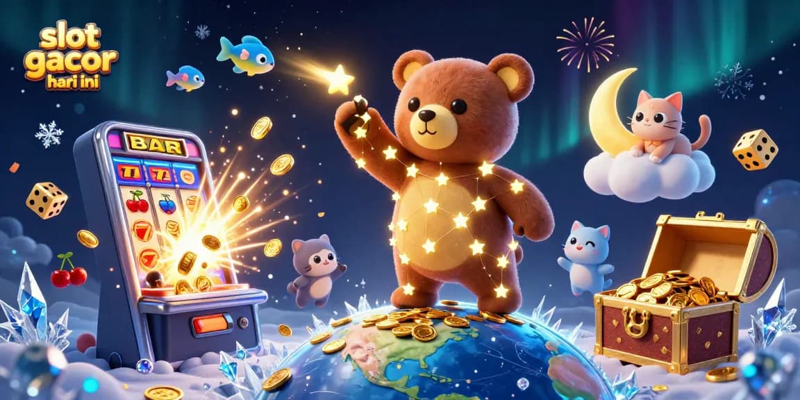 Experience the excitement of slot gacor hari ini with vibrant characters and jackpot elements in a captivating 3D scene.