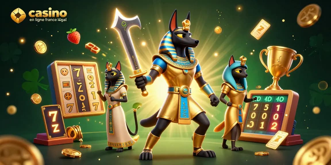 Jouer sur un casino en ligne France légal avec des éléments de machine à sous et des symboles de jackpot