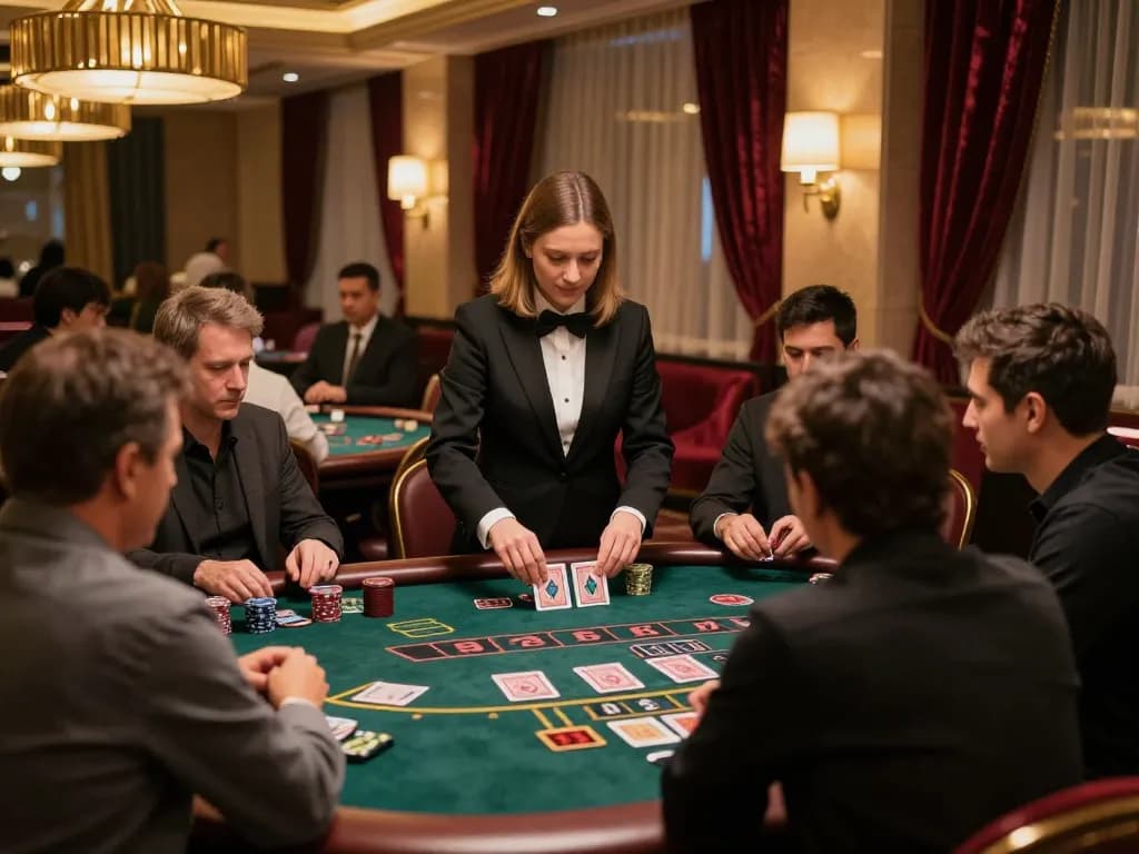 Engaging gameplay at casino italiani non aams blackjack table with players placing strategic bets.