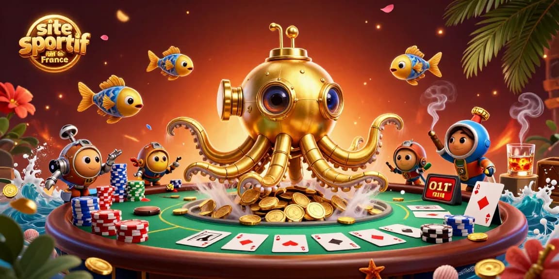 Pariez sur le site paris sportif France avec Kraken et ses poissons mécaniques en pleine action.