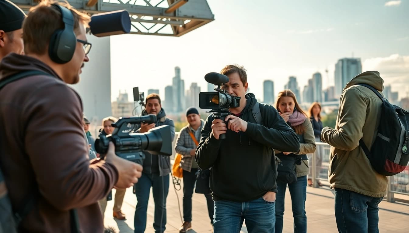 Watch a dedicated team in video production Edmonton orchestrate a dynamic urban shoot.