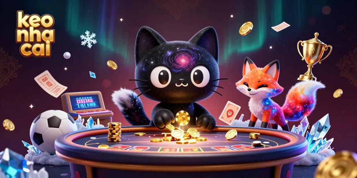 Engage with keo nha cai through a vibrant cosmic casino scene illustrating the thrill of sports betting.