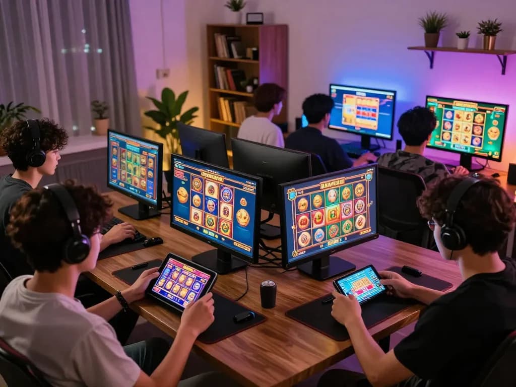 Situs slot kamboja engaging online gameplay with players enjoying dynamic spins on mobile devices.