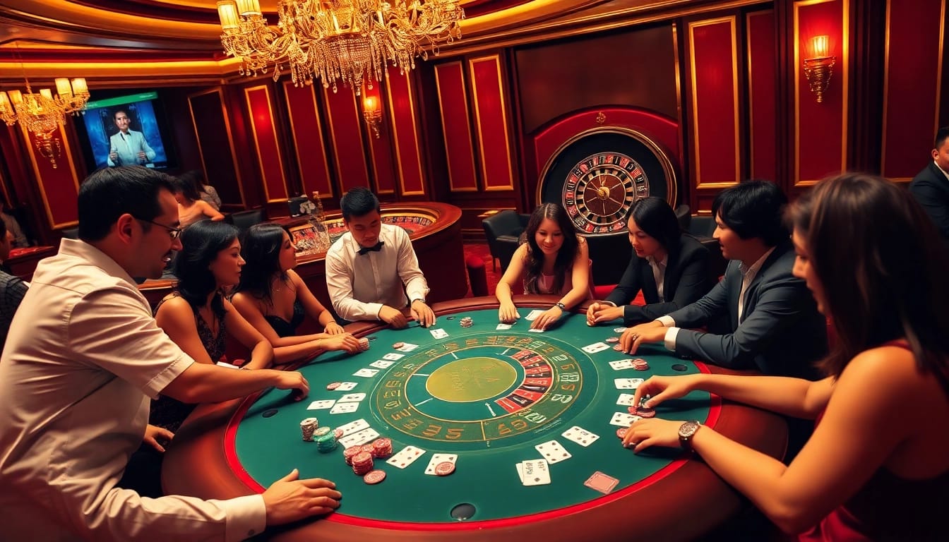 Participez à une action passionnante de poker dans un casino en ligne France vibrant, mettant en avant un gameplay stratégique et un décor élégant.