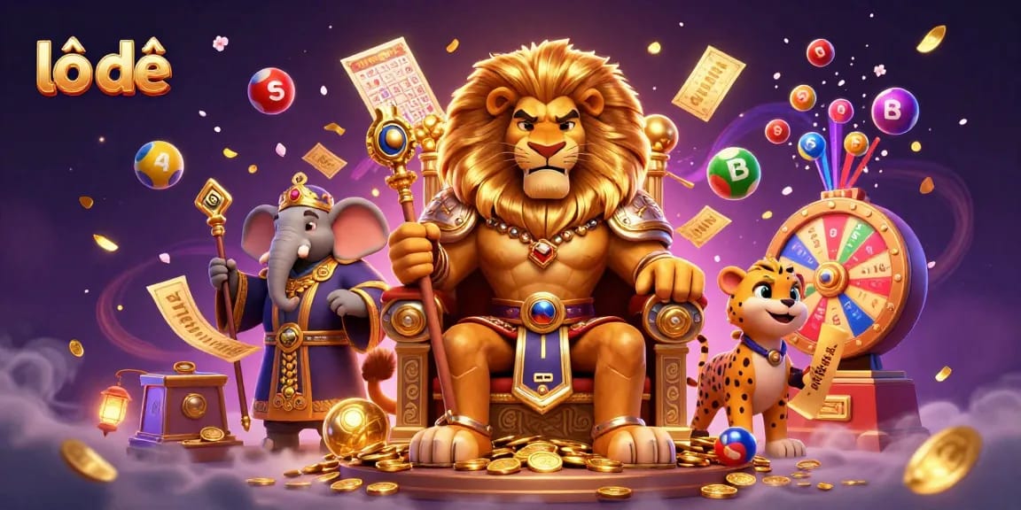 Engage with the lô đề lottery featuring dynamic elements, cheerful characters, and vibrant prizes.