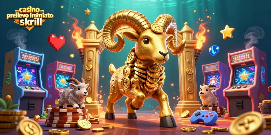 Giocare nei casinò con prelievo immediato Skrill in un'illustrazione 3D vibrantemente animata.