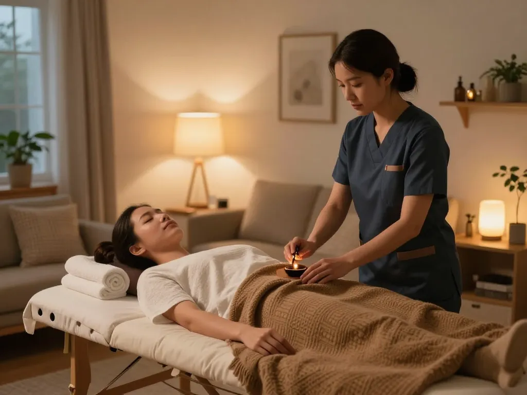 전문 치료사가 아늑한 집 환경에서 출장안마 서비스를 제공하고 있습니다.