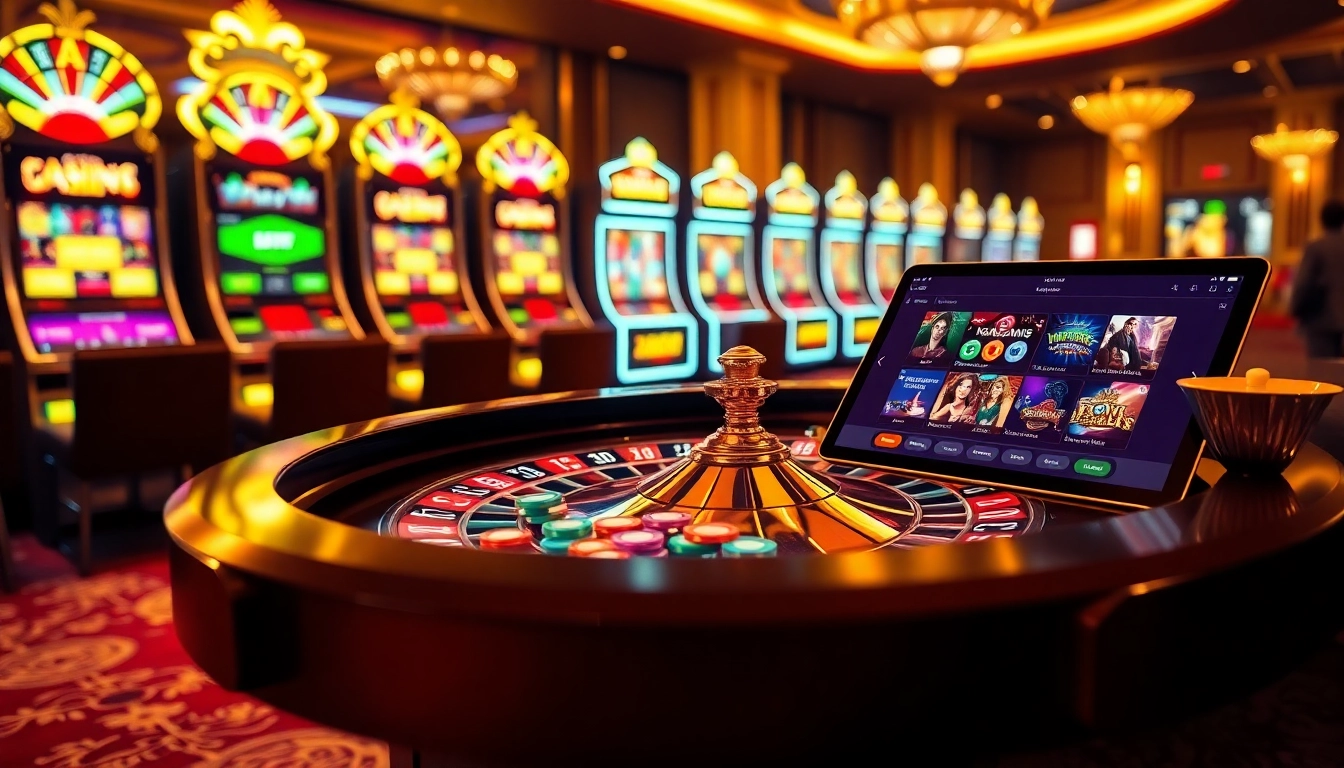 Une table de roulette remplie de jetons capture l'essence du casino en ligne France dans un cadre luxueux.