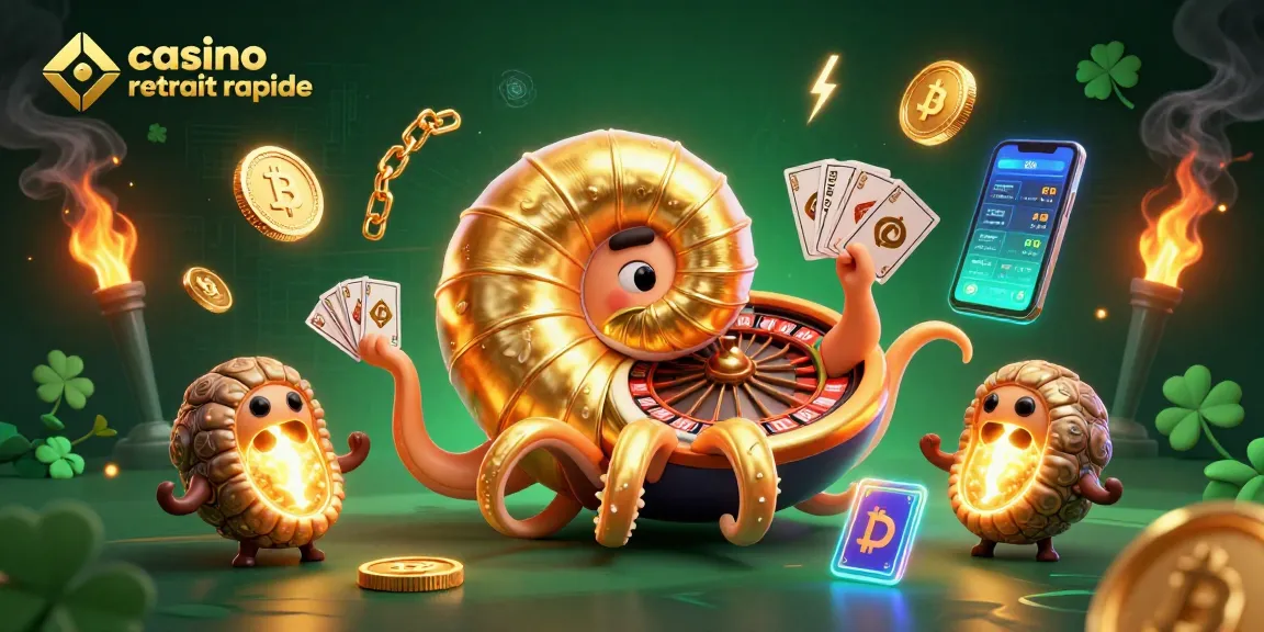 Obtenez un retrait rapide au casino avec cette illustration vibrante et dynamique, mettant en avant des éléments numériques et des personnages captivants.
