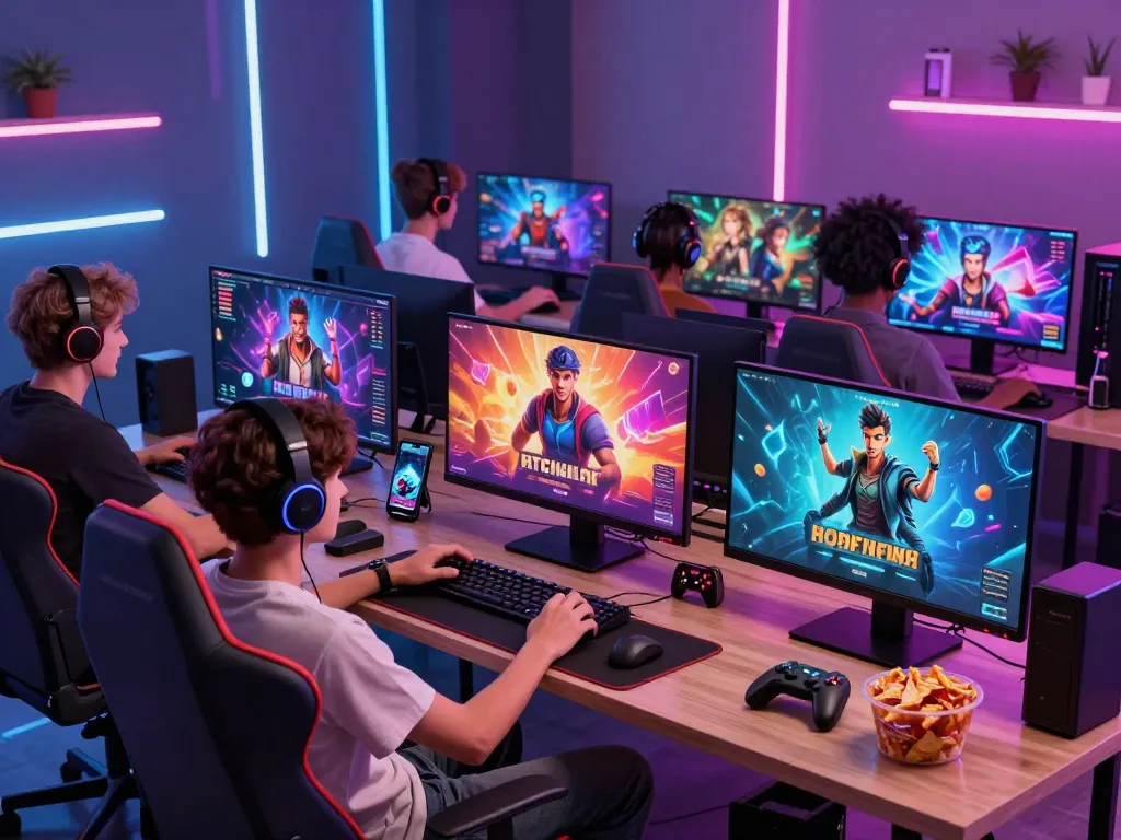 Discover engaging porn games html in a lively online gaming scene with diverse characters and vibrant setups.