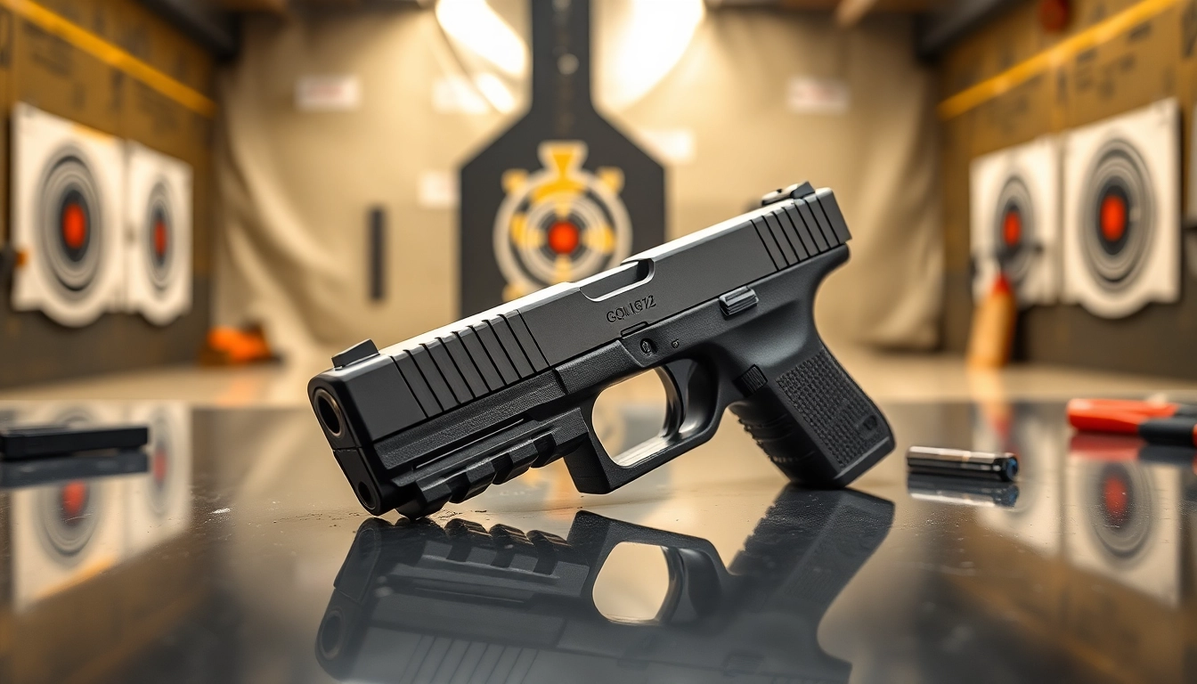 Examine the Glock 17 slide with enhanced detailing and sleek finish in a professional setting.