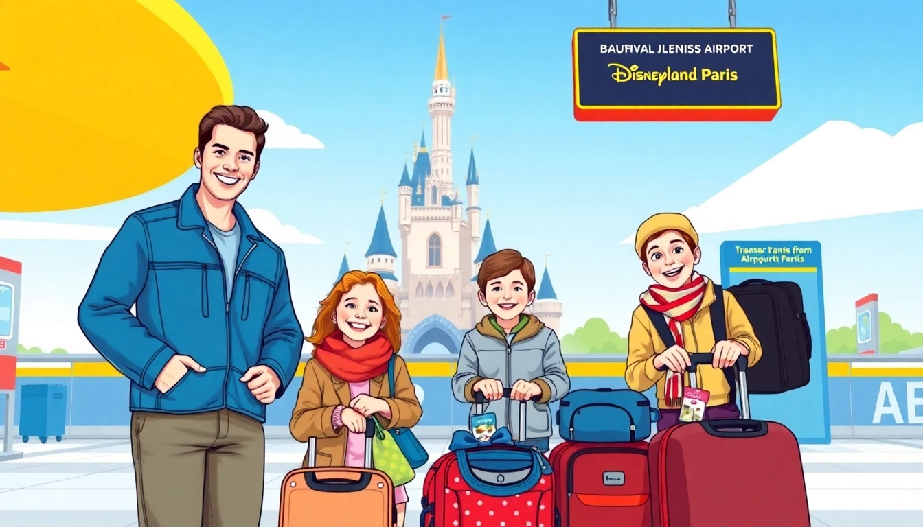 Family enjoying a Beauvais Airport to Disney Transfer showcasing smiles and Disney magic