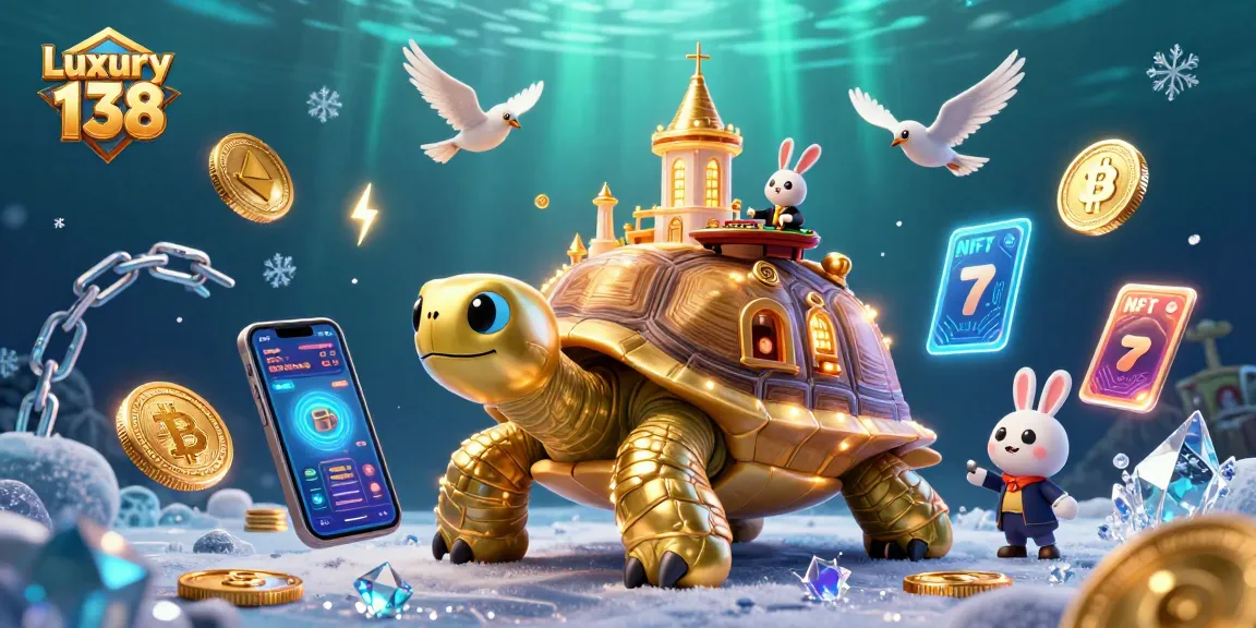 Engage with Luxury 138's vibrant casino scene featuring a golden tortoise and a rabbit dealer.