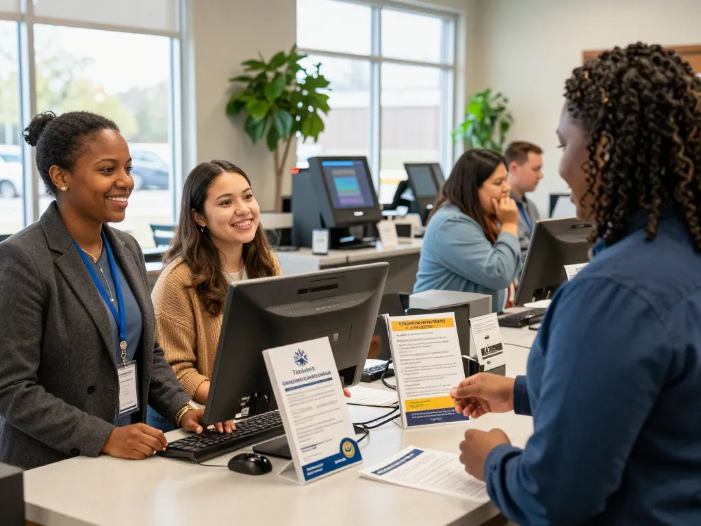 People engaging at Trademark Federal Credit Union, illustrating community-focused credit union services.