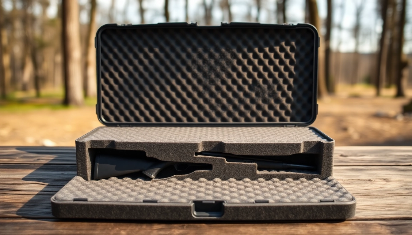 Showcasing foam for rifle case with intricate design for optimal protection.