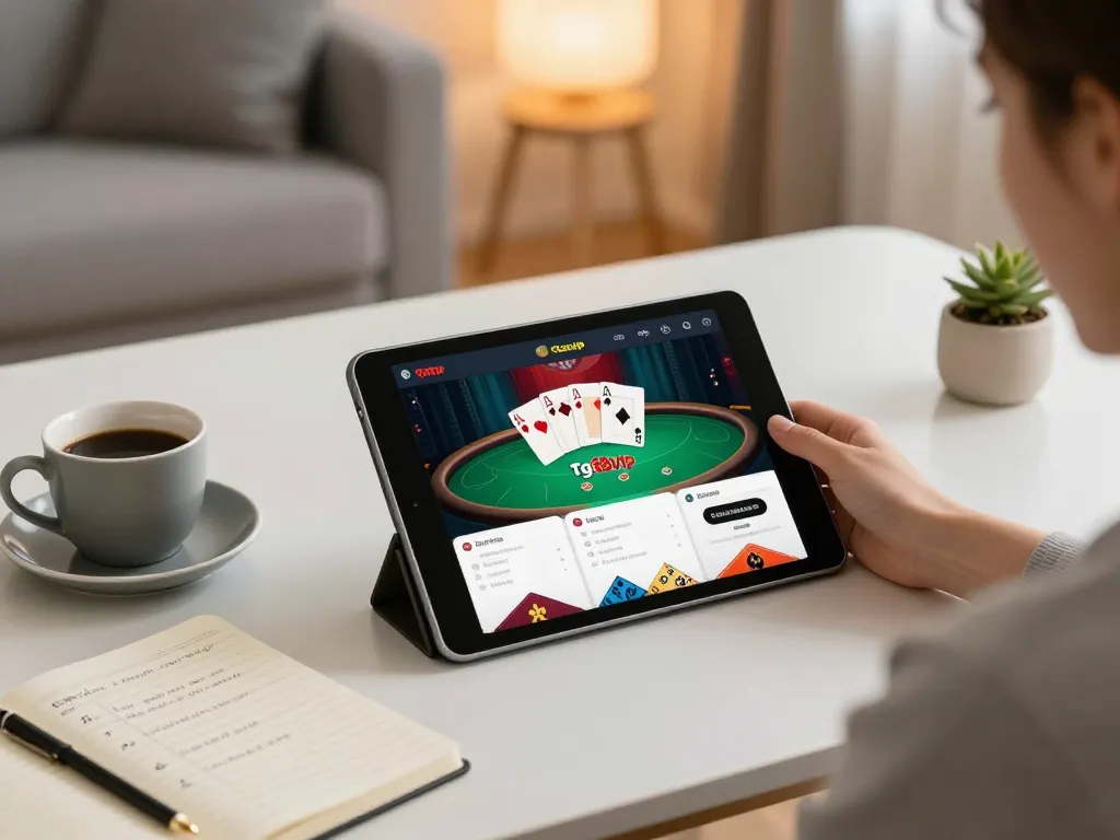 Engaging with the tg88 vip online casino app for a winning poker experience from home.