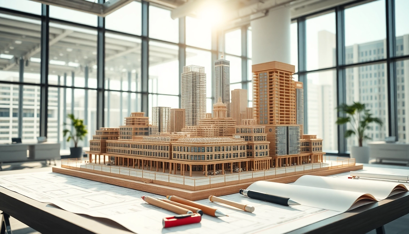 Ein einzigartiges architekturmodellbau Wiesbaden in einem modernen Büro, das kreative Ausstrahlung zeigt.