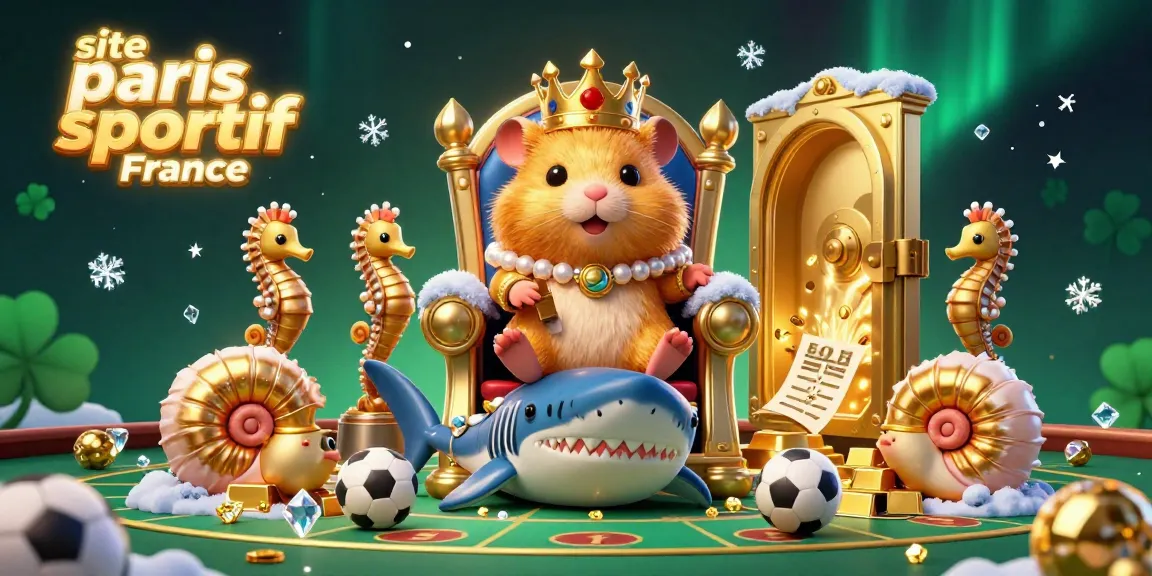 Ajoutez des paris sportifs au site paris sportif France avec un roi hamster en or entouré de trésors.