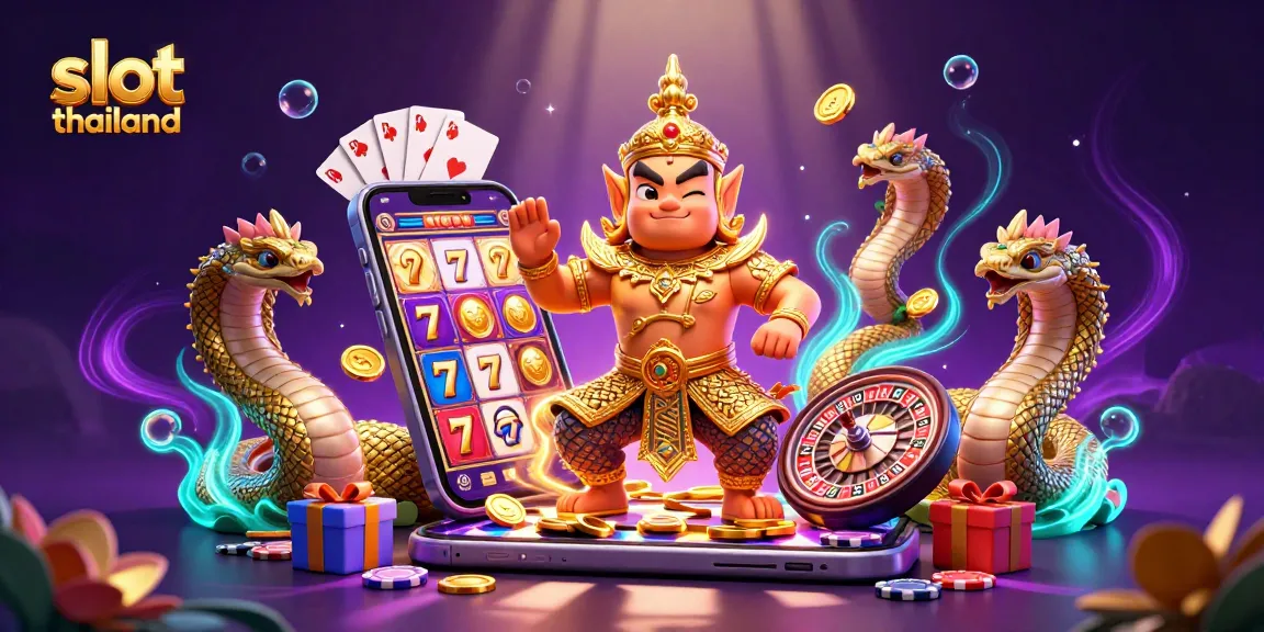 Play vibrant slot thailand games with stunning visuals and exciting features in this colorful illustration.