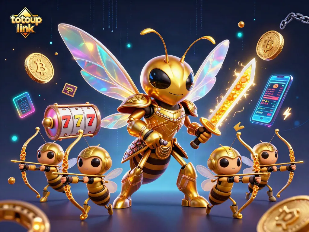 Experience thrilling winnings with the totoup link as you spin vibrant slot reels in this engaging illustration.