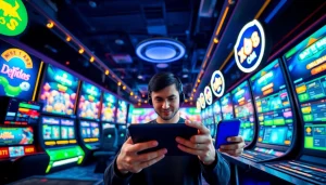 Engaging scene of Nhà cái XX88 with players enjoying various online games in a vibrant virtual casino setting.