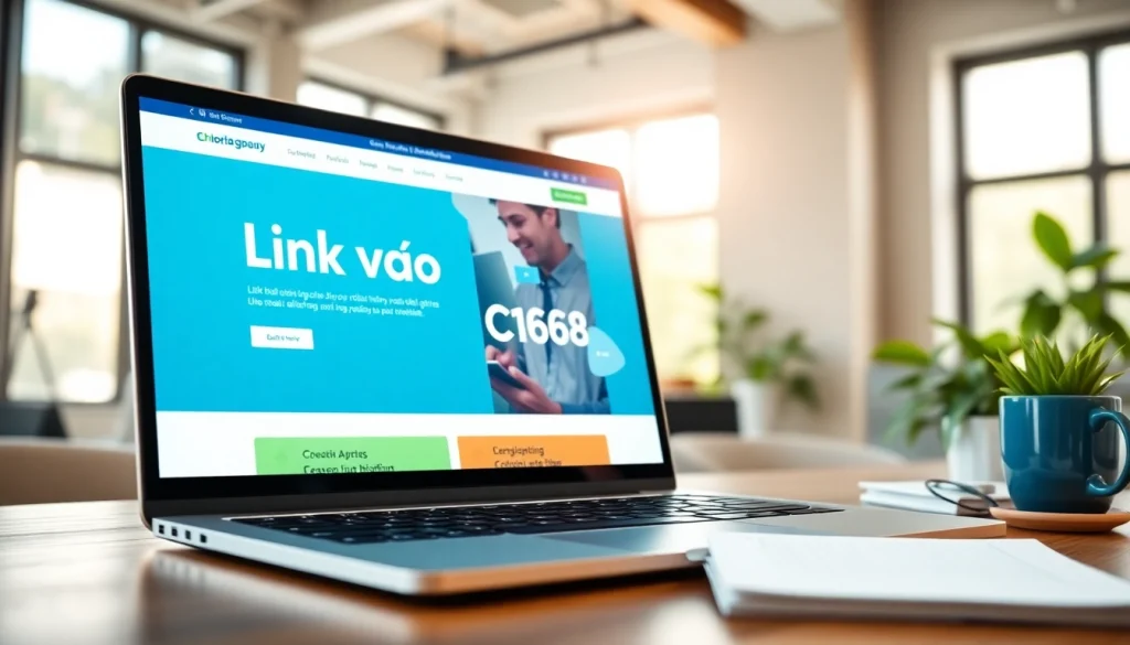 Engaging digital interface highlighting the Link vào C168 for user interaction.