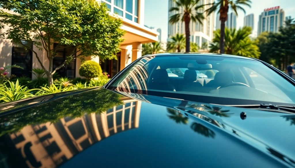 Chauffeur Hire: Professional chauffeur assists a passenger at a luxury car outside a high-end hotel.