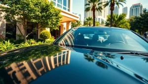 Chauffeur Hire: Professional chauffeur assists a passenger at a luxury car outside a high-end hotel.