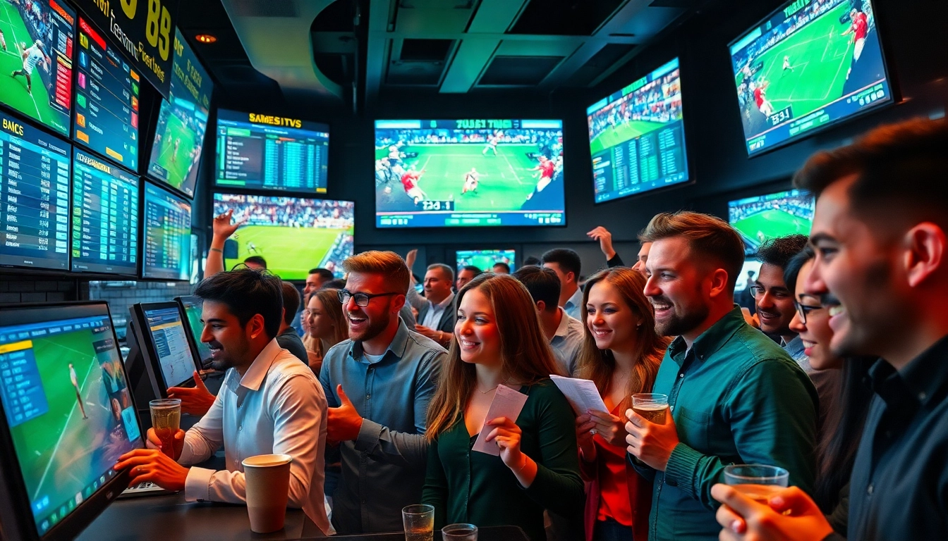 Discover top-ranked best sports betting sites for Brazil, showcasing enthusiastic bettors in an electric atmosphere.