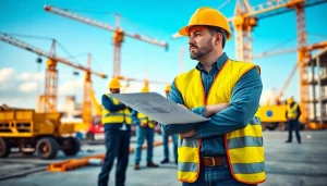 New Jersey Construction Manager directing a construction team on-site, ensuring safety and efficiency.