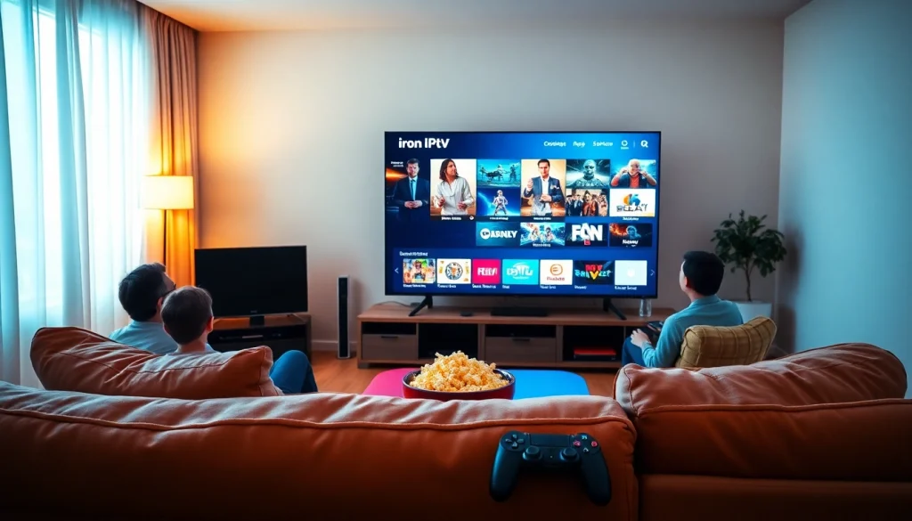 Experience vibrant channels from iron IPTV in a cozy living room setup.