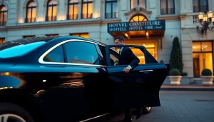 Experience premier Chauffeur Hire with a professional driver opening a sedan door for a guest.