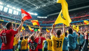 해외축구중계를 즐기는 팬들이 응원하는 장면