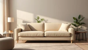 Stylish sofa bed UK nestled in a cozy living room, blending comfort and elegance.