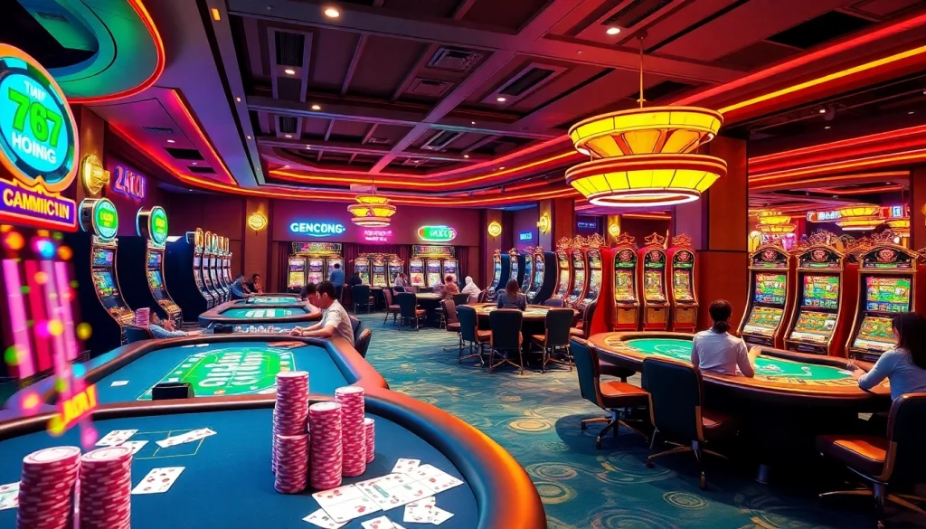 KJC AC 3 immersive casino experience with thrilling tables, dice, and slot machines.
