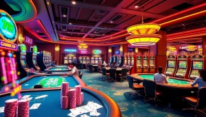 KJC AC 3 immersive casino experience with thrilling tables, dice, and slot machines.