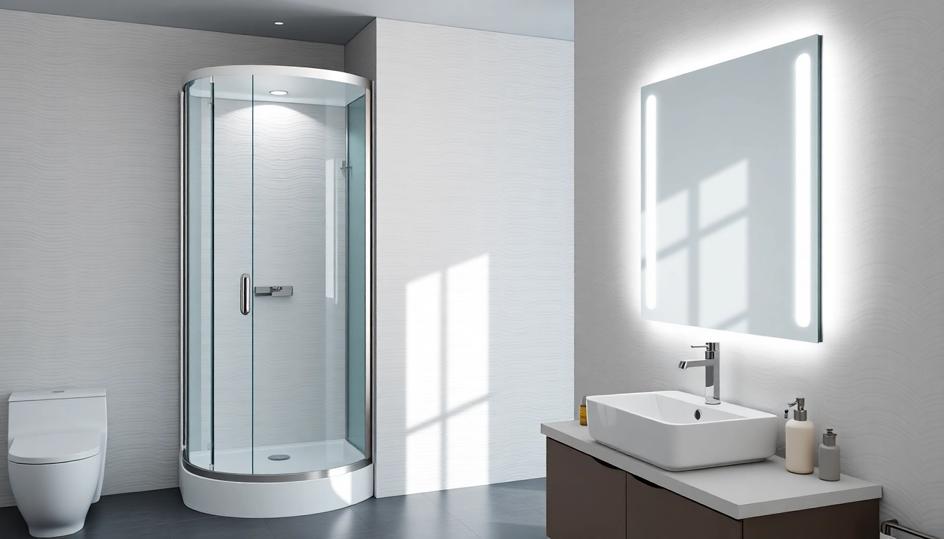 Améliorez votre salle de bain avec des cabines de douche et miroirs LED sirhona France.