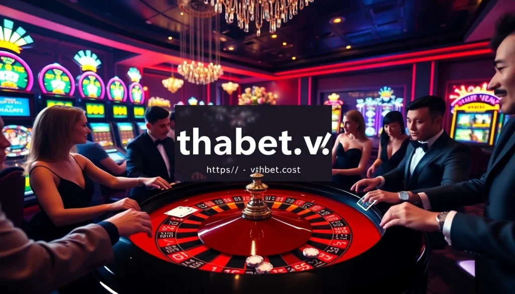 Experience live gameplay at https://thabet.vegas/ with an elegant casino atmosphere featuring poker chips and roulette.