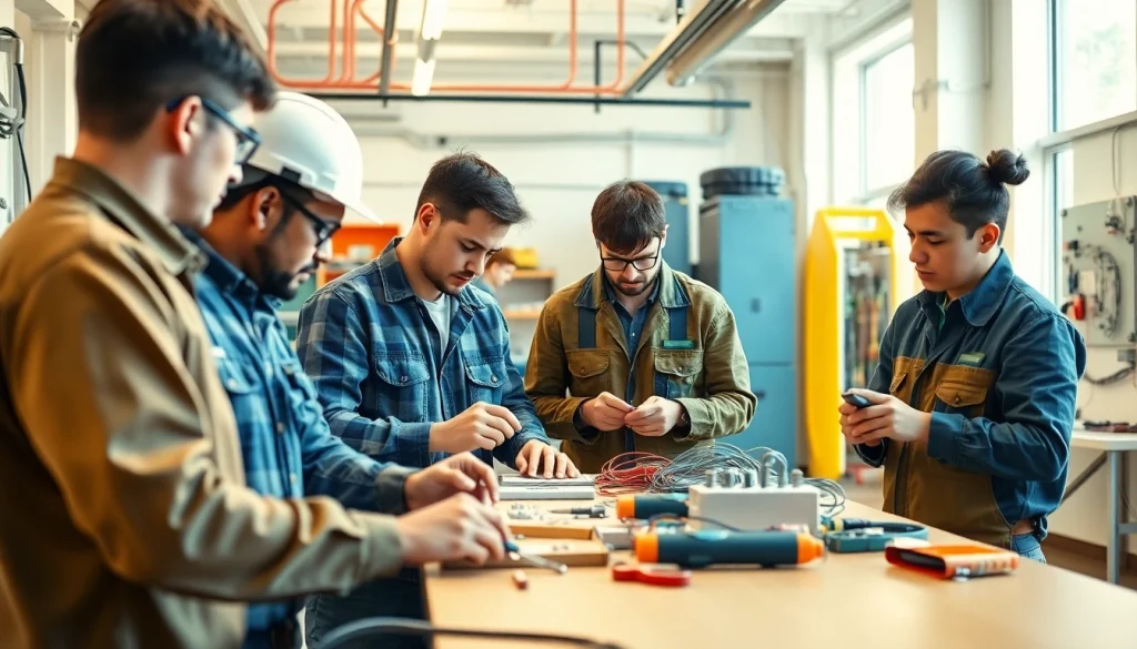 Wyoming Electrical Apprenticeship program in action with electricians training hands-on.