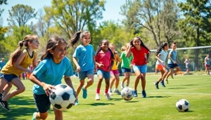 Girls participating in dynamic activities at Multi Sports Camps for Girls, showcasing teamwork and fun.