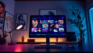 Explore the advanced NSFW AI image generation tool in a modern workspace with vibrant visuals.