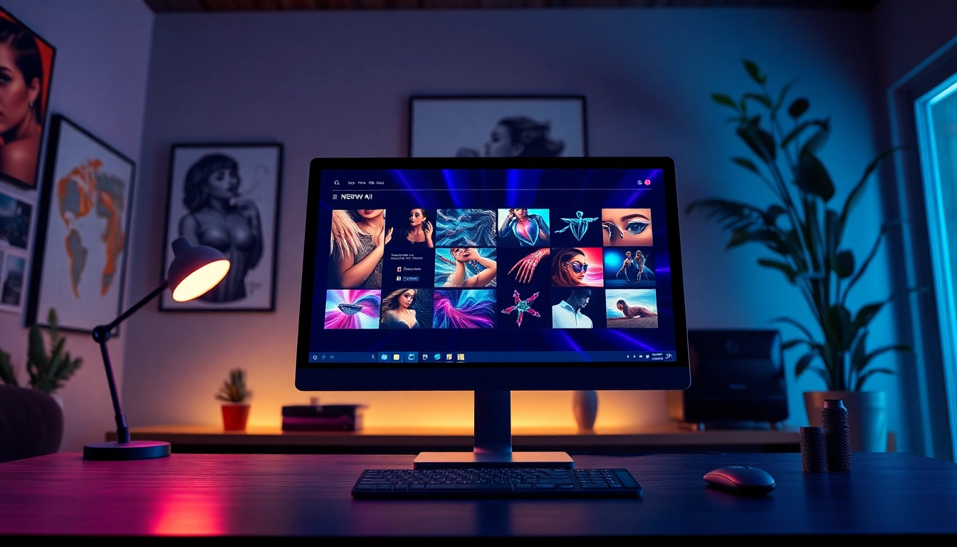 Explore the advanced NSFW AI image generation tool in a modern workspace with vibrant visuals.