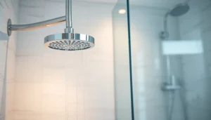 Installing a modern shower uk with sleek design and chrome finishes reflecting a stylish bathroom ambiance.